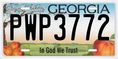 GA license plate PWP3772