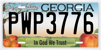 GA license plate PWP3776