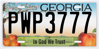 GA license plate PWP3777