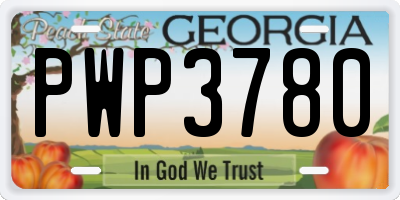 GA license plate PWP3780