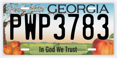 GA license plate PWP3783