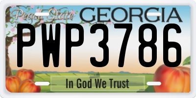 GA license plate PWP3786
