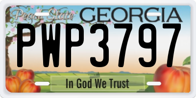 GA license plate PWP3797