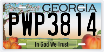 GA license plate PWP3814