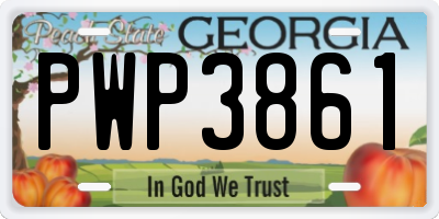GA license plate PWP3861