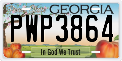 GA license plate PWP3864