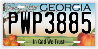 GA license plate PWP3885