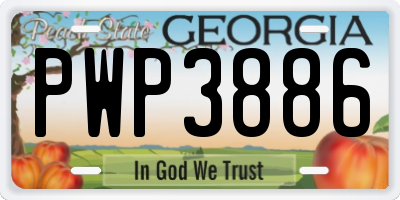 GA license plate PWP3886