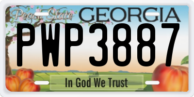 GA license plate PWP3887