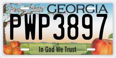 GA license plate PWP3897