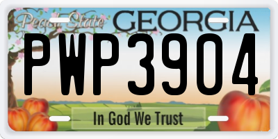 GA license plate PWP3904
