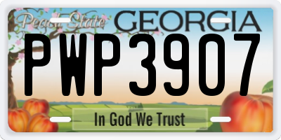 GA license plate PWP3907