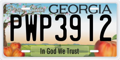 GA license plate PWP3912