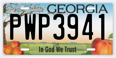 GA license plate PWP3941