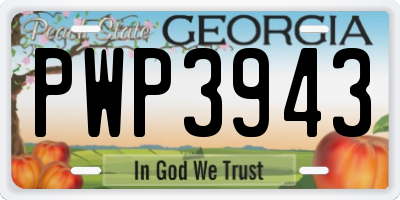 GA license plate PWP3943