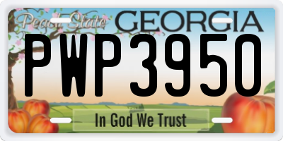 GA license plate PWP3950