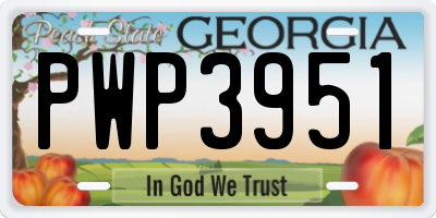 GA license plate PWP3951