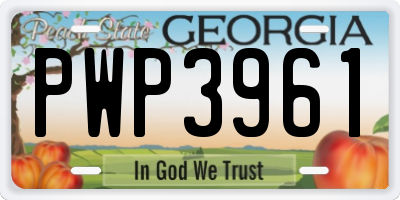 GA license plate PWP3961
