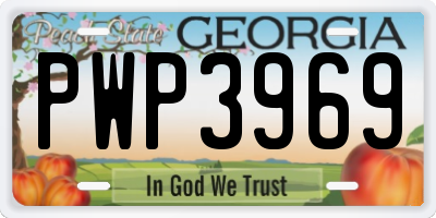 GA license plate PWP3969