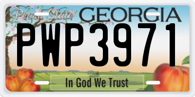 GA license plate PWP3971