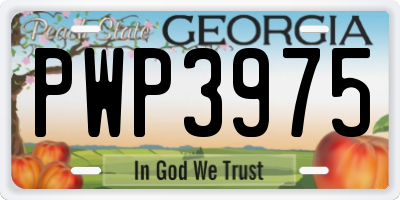 GA license plate PWP3975
