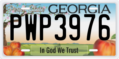 GA license plate PWP3976