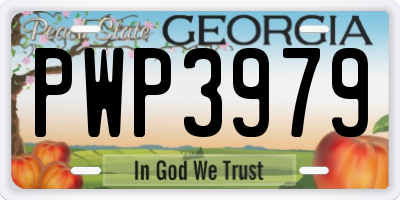 GA license plate PWP3979