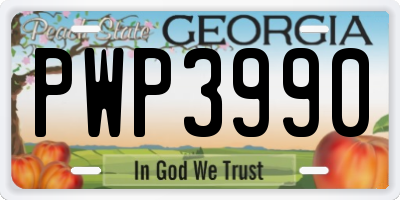 GA license plate PWP3990