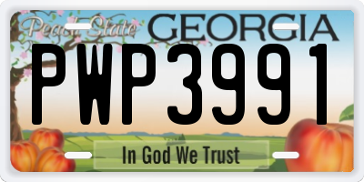 GA license plate PWP3991