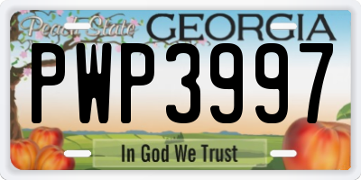 GA license plate PWP3997