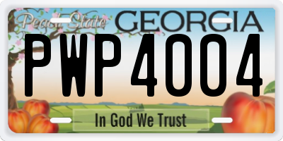 GA license plate PWP4004