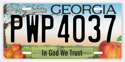 GA license plate PWP4037