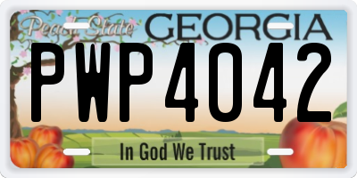 GA license plate PWP4042