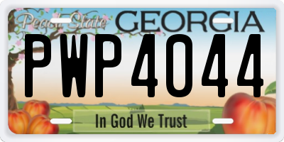 GA license plate PWP4044