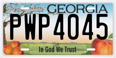 GA license plate PWP4045