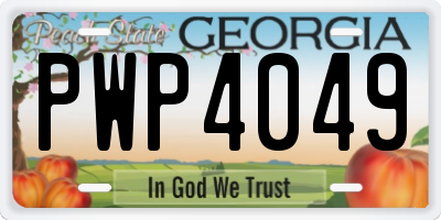 GA license plate PWP4049