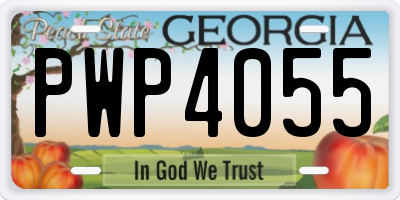GA license plate PWP4055