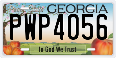 GA license plate PWP4056