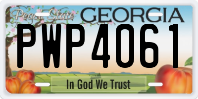 GA license plate PWP4061