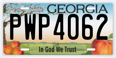 GA license plate PWP4062
