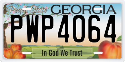 GA license plate PWP4064