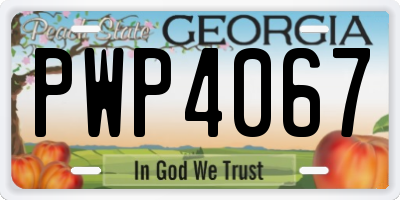 GA license plate PWP4067