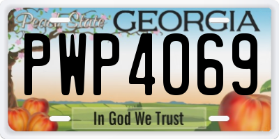 GA license plate PWP4069