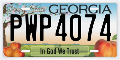 GA license plate PWP4074