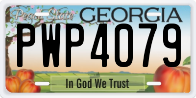 GA license plate PWP4079