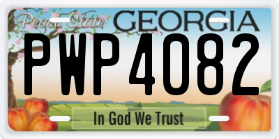 GA license plate PWP4082