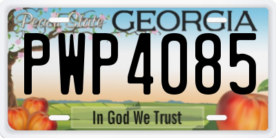 GA license plate PWP4085