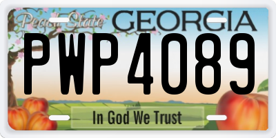 GA license plate PWP4089