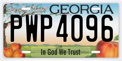 GA license plate PWP4096