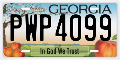 GA license plate PWP4099